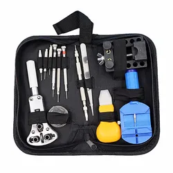 Bolsa de herramientas portátil para reparación de relojes, bolso multifuncional de lona, almacenamiento con cremallera, color negro