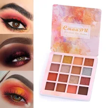 Sombra de ojos resistente al agua de larga duración maquillaje de ojos naturales paleta de sombra de ojos 16 colores cosméticos diamante brillo mate brillante TSLM1