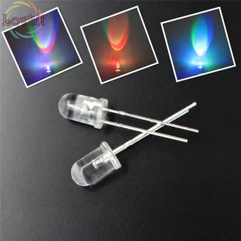 

100pcs LED 5MM Slow RGB Flash Red Green Blue Rainbow MultiColor Round Strobe Emitting Diodes LEDs Lamp LIGHT Active Components