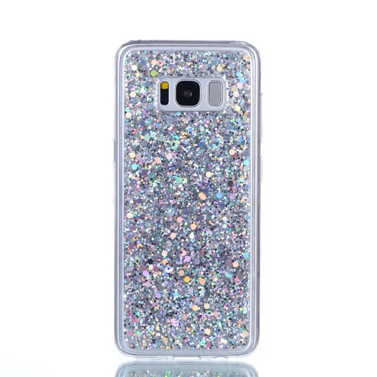 Fashion Colorful Bling Glitter Acrylic flash chip color Cover for SamSung Galaxy S5 S6 S7 edge S8 plus A320 A520 A720 phone case |