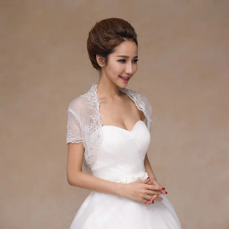 2018 Spring Summer Fashion Bridal Jackets Ivory Wedding Jacket