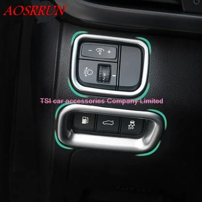 

2pcs ABS Headlight Lamp Switch + Rear Trunk Button Frame Cover Trims Modling Garnish For KIA Optima K5 2016 car-styling Interior
