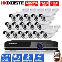 HD 1200TVL CCTV Camera Security Camera Waterproof IR-CUT Surveillance Camera 16CH AHD 1080P DVR Video Recorder Multilanguage
