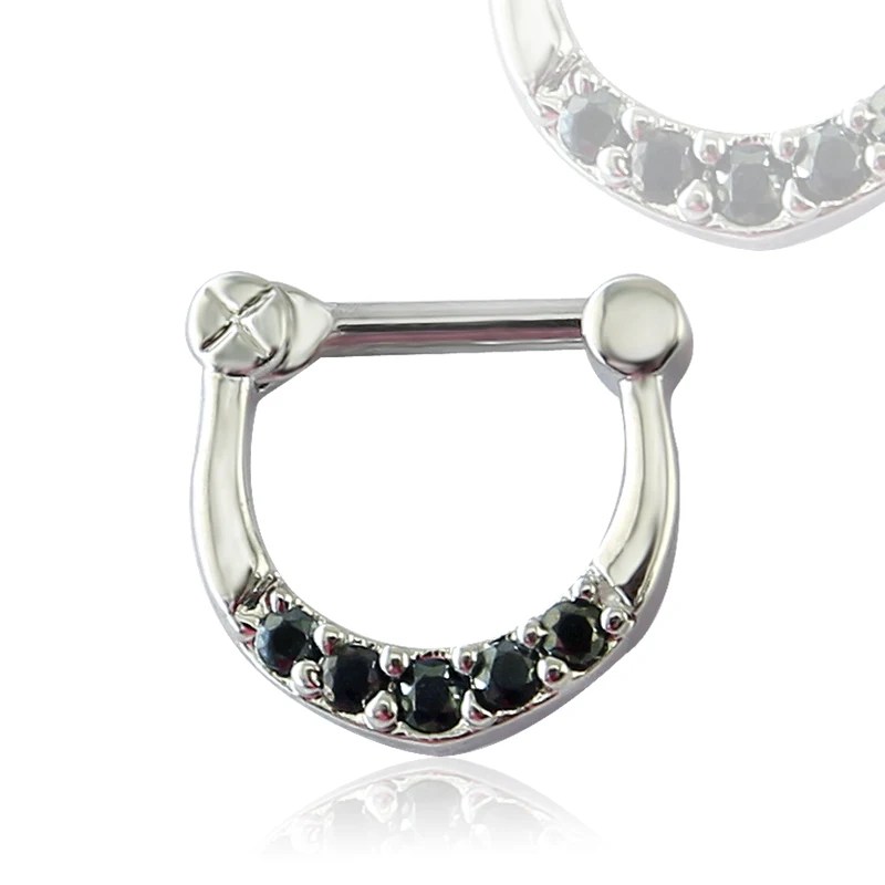 1 Pc Gauge 16g Ring In The Nose Piercing Nose Piercing Rings With Black