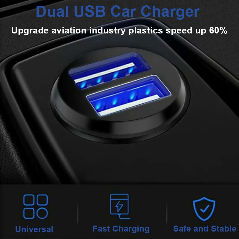 

5V 3.1A USB 12v Charger Power Adapter Car 2 Ports For Mobile Phone Car Charging Cigarette Lighter Socket USB Auto Vehicle
