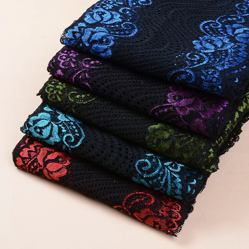 

1 Yards luxurious flowers Lace Stretch Floral Lingerie Headband Elastic DIY Lace Wide:18cm Wedding Arrangements Etc