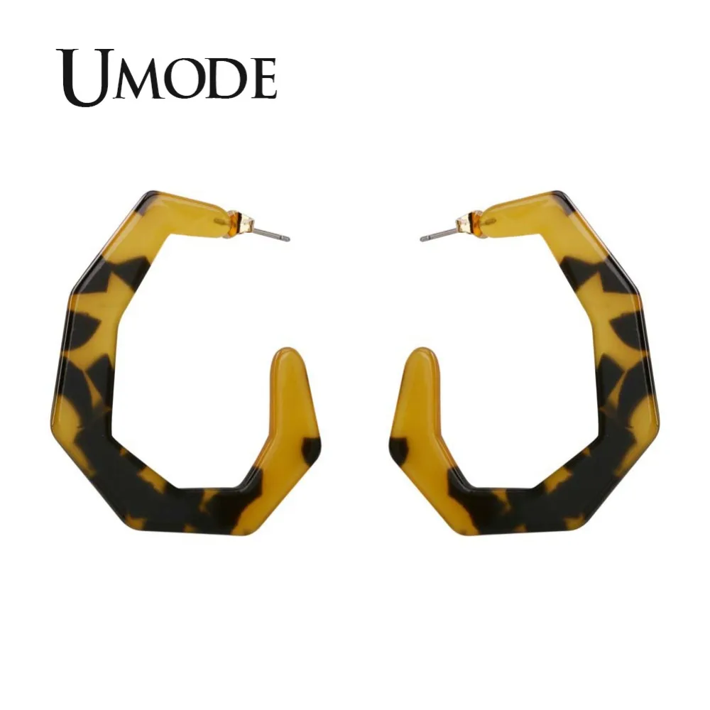 

UMODE 2018 New Fashion Acrylic Drop Earrings for Women Distorted C Shape Earring Jewelries Boucle D'Oreille Bijoux Femme AUE0443