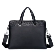 Из натуральной коровьей кожи Бизнес Для Мужчин's Портфели роскошный сумка на плечо из натуральной кожи Для мужчин в полоску Посланник Tote сумка для ноутбука