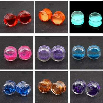 

Fanpeijy Liquid Blood Star Ear Gauge Plugs Acrylic Earrings Expander Stretcher Body Piercing Jewelry Flesh Tunnel 10 Colors 2PCS