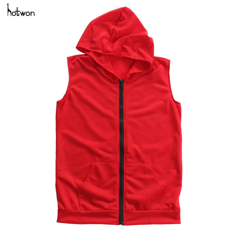 

New Hot Sale Fashion Men's Sleeveless Summer Cotton Fashion Casual Blouse Hooded Tops