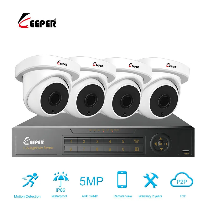 

Keeper 5mp CCTV Surveillance Kit 5mp Security Camera System with 5pcs camera and a 5MP XVR recorder