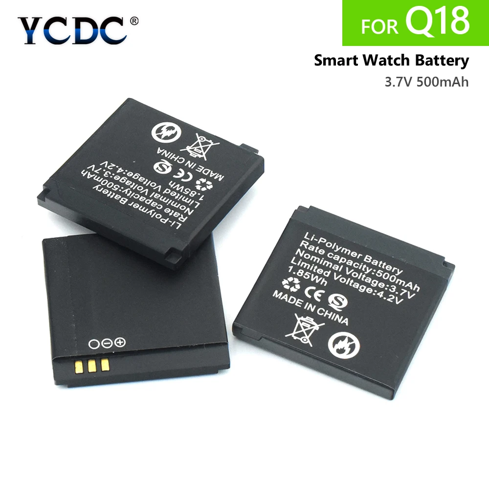 1/2/4pcs Top Quality for Smart Watch Battery Q18 3.7V 500mAh lithium