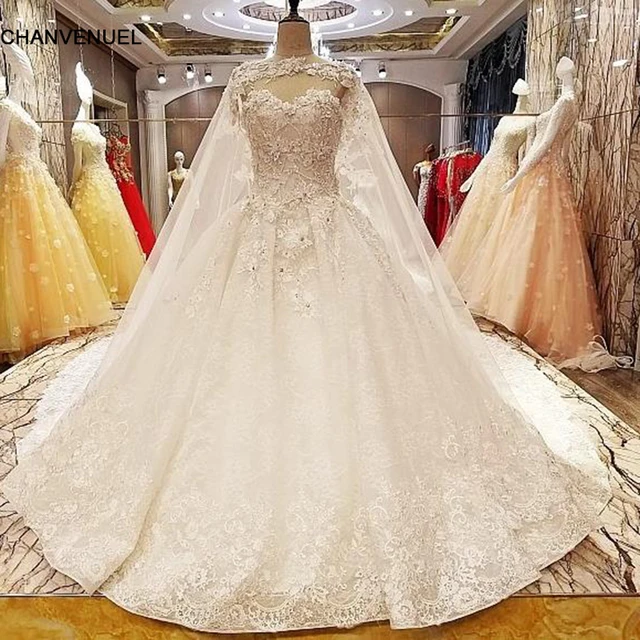 LS7051 wedding dresses germany beading ball gown lace up back O neck