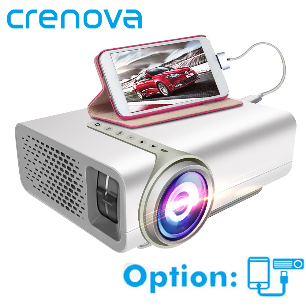 CRENOVA мини-проектор для домашнего Театр Системы кино видео проектор с HDMI VGA AV USB проводной с тем же Экран проектор