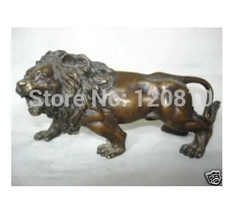 

Copper Brass craft Exquisite Collectibles Tibet bronze lion statue