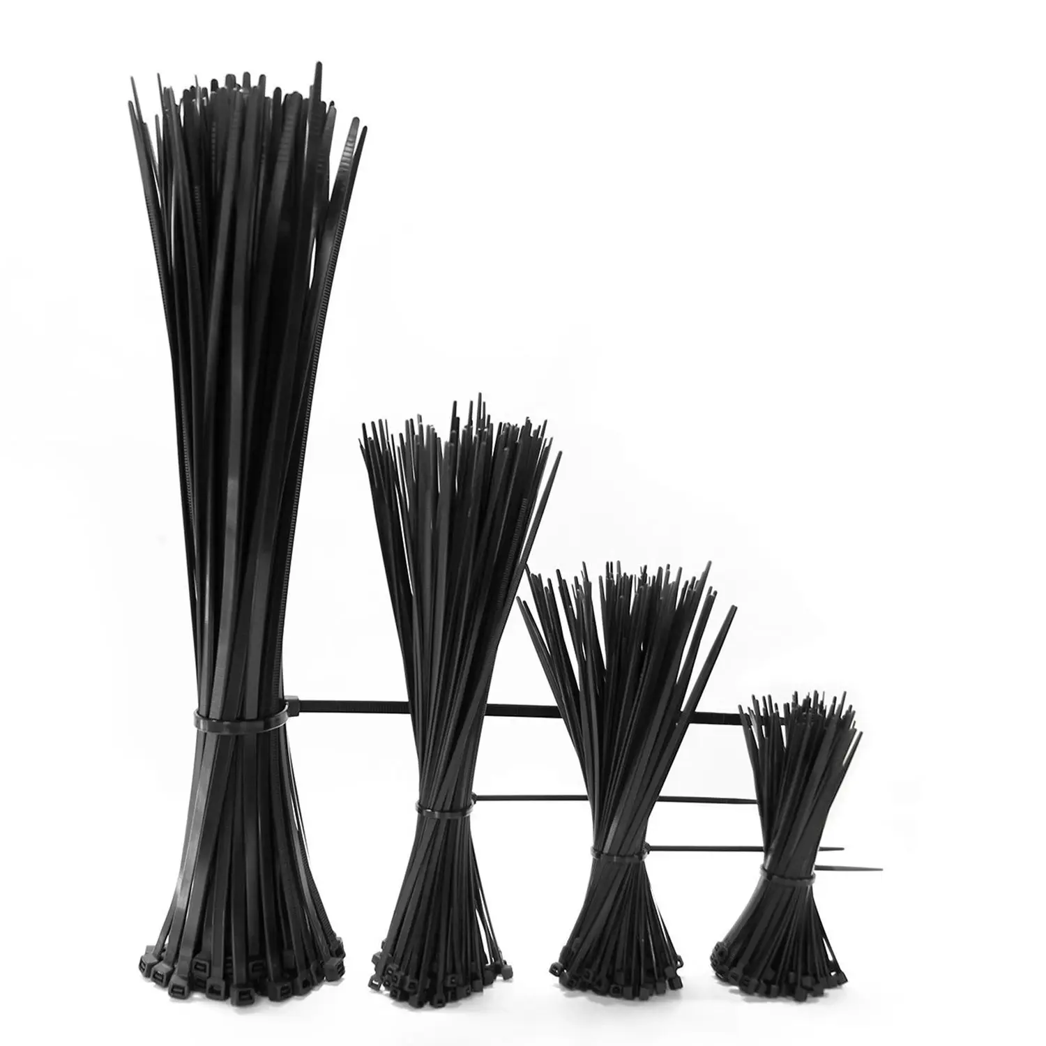 

Cable Zip Ties 4+6+8+12 inch Self Locking Nylon Cable Wire Tie Black for Home Office Garden Garage, workshop