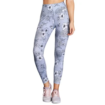 

Women Fashion Legging Gray Floral Print Allover High Waist Leggings camouflage skinny slim push up sexy leggings