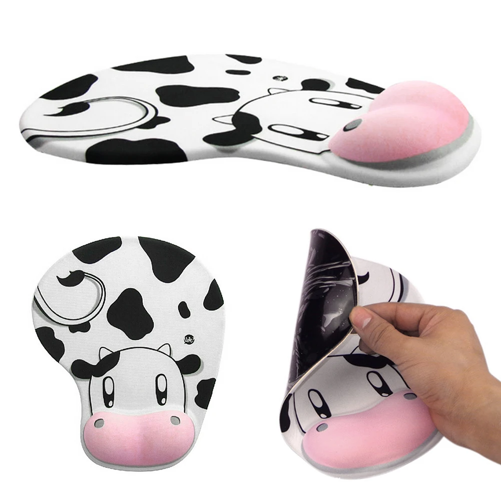 Hot Selling Lovely Cow Pattern Mouse Mat Stereoscopic With Wrist Pad Design Cute Silicone | Компьютеры и офис