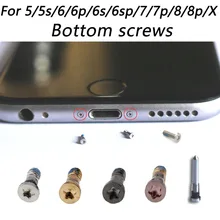 10 шт./лот задняя крышка винт для iPhone 5 5S 6 6p 6s 6s p 7 7 plus 8 8 plus X Нижний док-разъем пять звезд Pentalobe винты