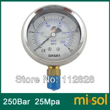Давление датчик 25Mpa 250bar латуни бар, радиальная связь, BSP 1/4"