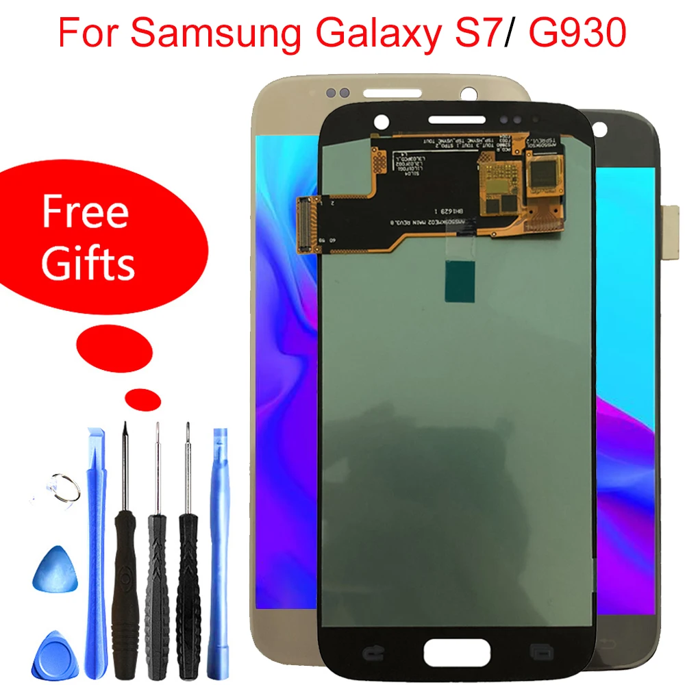 

5.1''AMOLED Replacement LCD for SAMSUNG Galaxy S7 Display G930 G930A G930F SM-G930F Touch Screen Digitizer with Frame Assembly