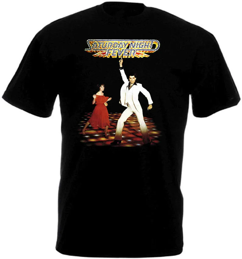 Saturday Night Fever v.2 футболка черный о фильме все размеры S-3XL короткий рукав хип-хоп