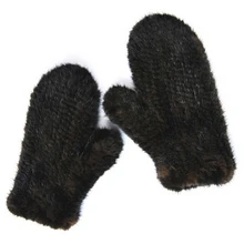 Женские настоящие Вязаные норковые меховые зимние перчатки без пальцев эластичная сеть рукавицы для рук 6 цветов