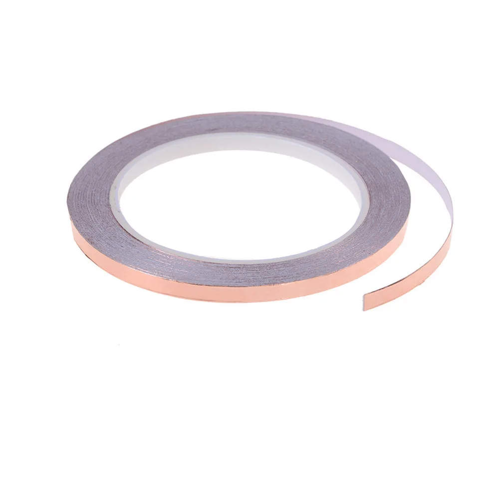 

1pc Adhesive Single Face Electric Conduction Copper Foil Tape Shielding Guitar Slug and Snail Barrier Sealers 6mmx20m