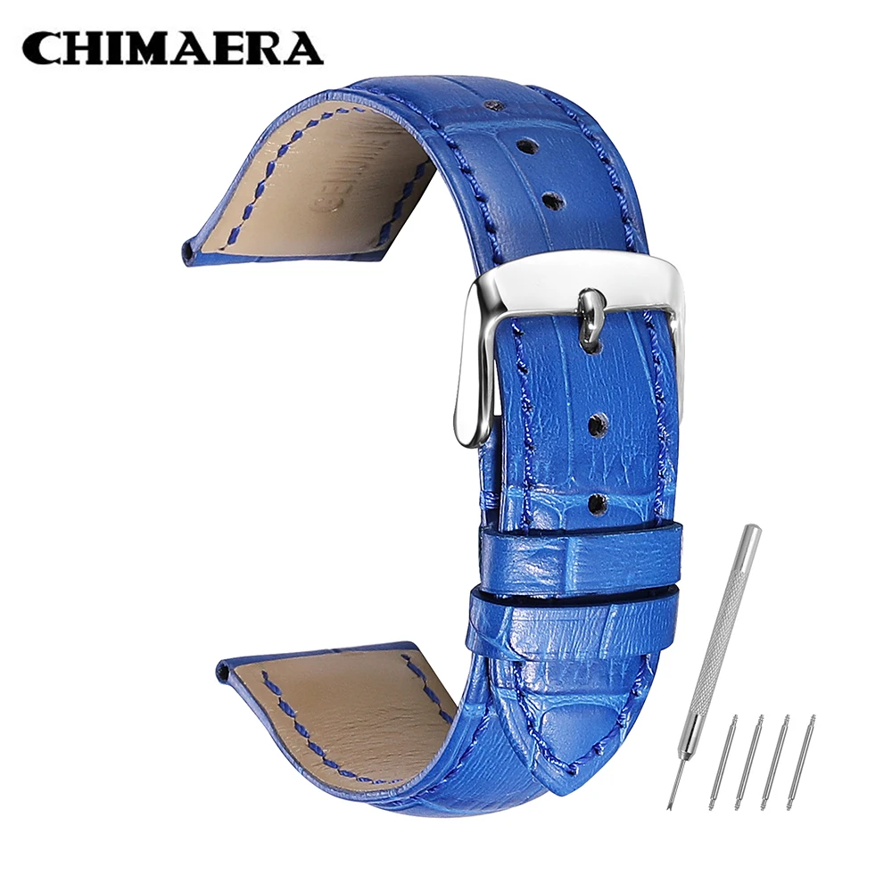 CHIMAERA винтажный ремешок для часов 18 мм цветной из натуральной кожи с пряжкой Tissot