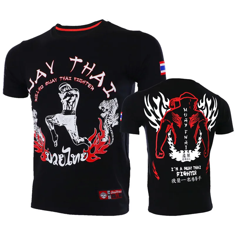 

VSZAP I am a Muay Thai Printed Men T-Shirt MMA Sanda Fitness Tee Shirt Homme Sporting UFC Fighting Muay Thai Brand Clothing