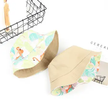 

Vintage European Fisherman Bucket Cap Unisex Sun Hat Men Bucket Hat animals Printed 2019 New