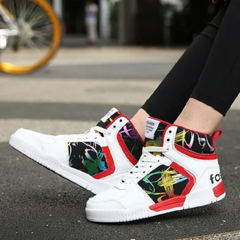 

2019 spring and summer new high-top canvas shoes ladies casual shoes Gaobang couple shoes