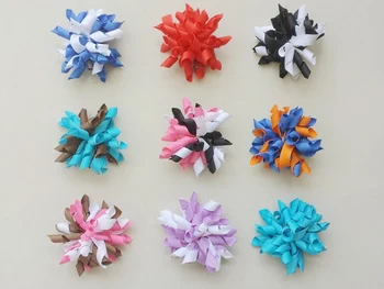 

100pcs lovely 2.5" baby korker curlers ribbon hair bows clips corker ribbon hair bow clip ties hair bobbles Accessories PD004