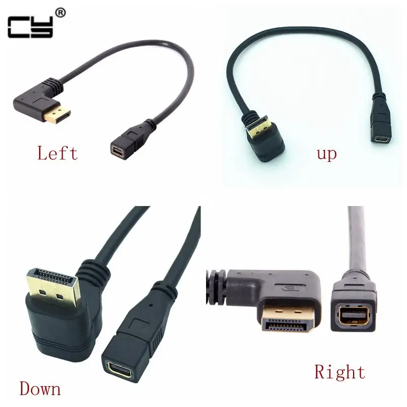 Вверх и вниз влево вправо под углом 90 градусов Thunderbolt Mini DisplayPort гнездо-DP штекер для