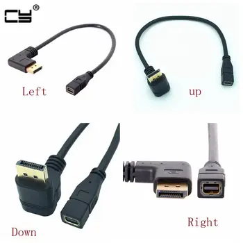 

Up & Down & Left & Right 90 Degree Angled Thunderbolt Mini DisplayPort Female To DP Male cable For MacBook Surface pro3 pro2