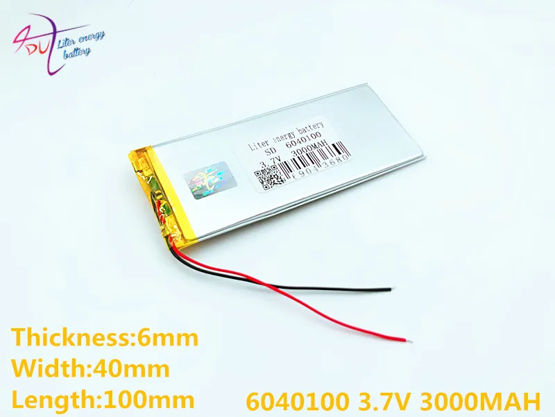 

3.7V 3000mAH 6040100 polymer lithium ion / Li-ion battery for GPS,mp3,mp4,mp5,dvd,bluetooth,model toy mobile bluetooth