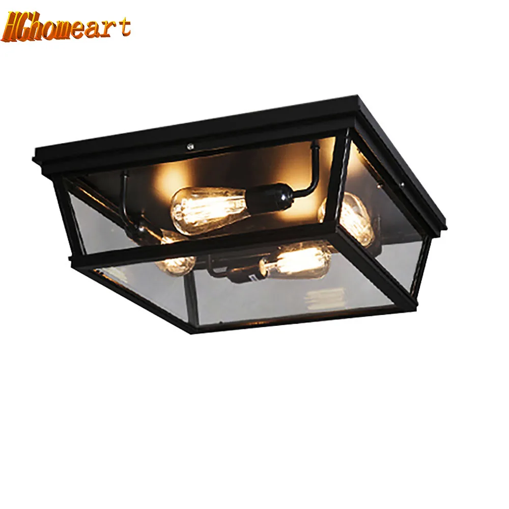 

High Quality American Retro Style Iron 110V-220V E27 Edison Bulb Ceiling Lamp Creative Restaurant Nordic Ceiling LED Lights
