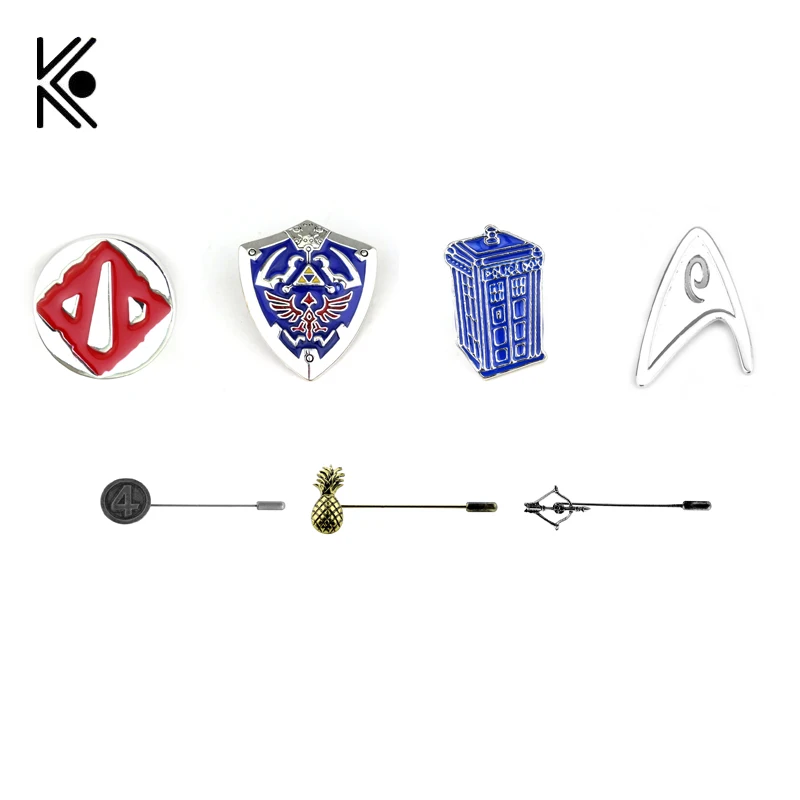 

14 Types The walking dead The Legend of Zelda Brooch jewelry Doctor who Star trek Batman Cheaper Broches Pins on the Collar