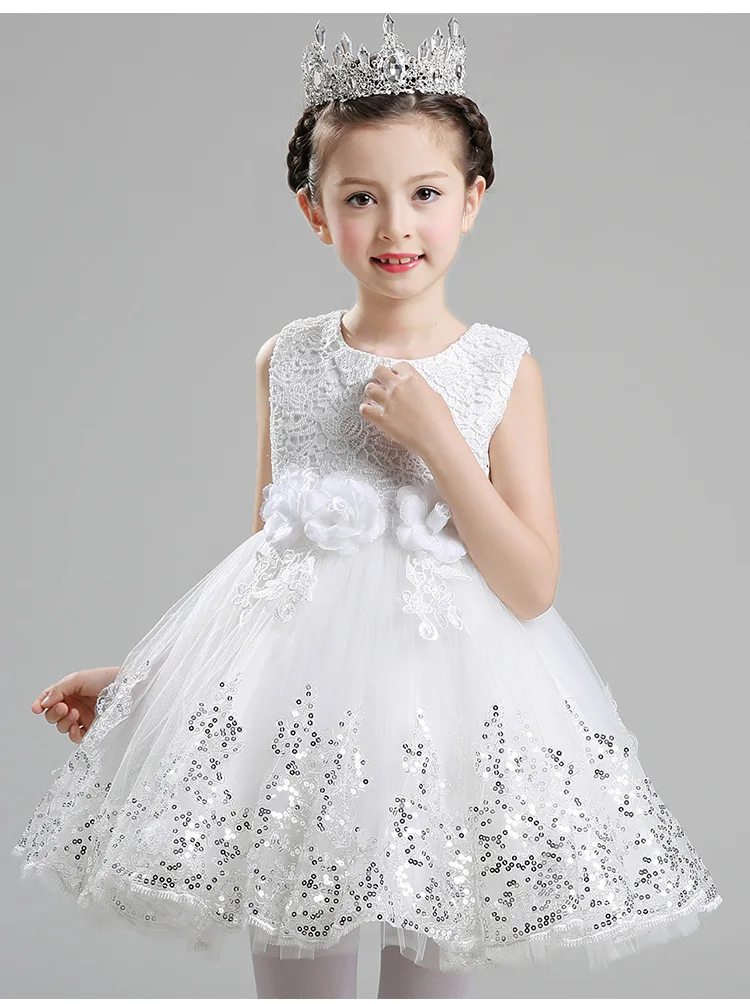 High Quality Sequin Pink Baby Girls 1 Year Old Birthday Dress Baby