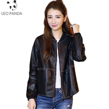 Превосходное качество осень зима мягкая Pu искусственная Женская Короткая кожаная куртка размера плюс верхняя одежда на молнии модное ветронепроницаемое Свободное пальто