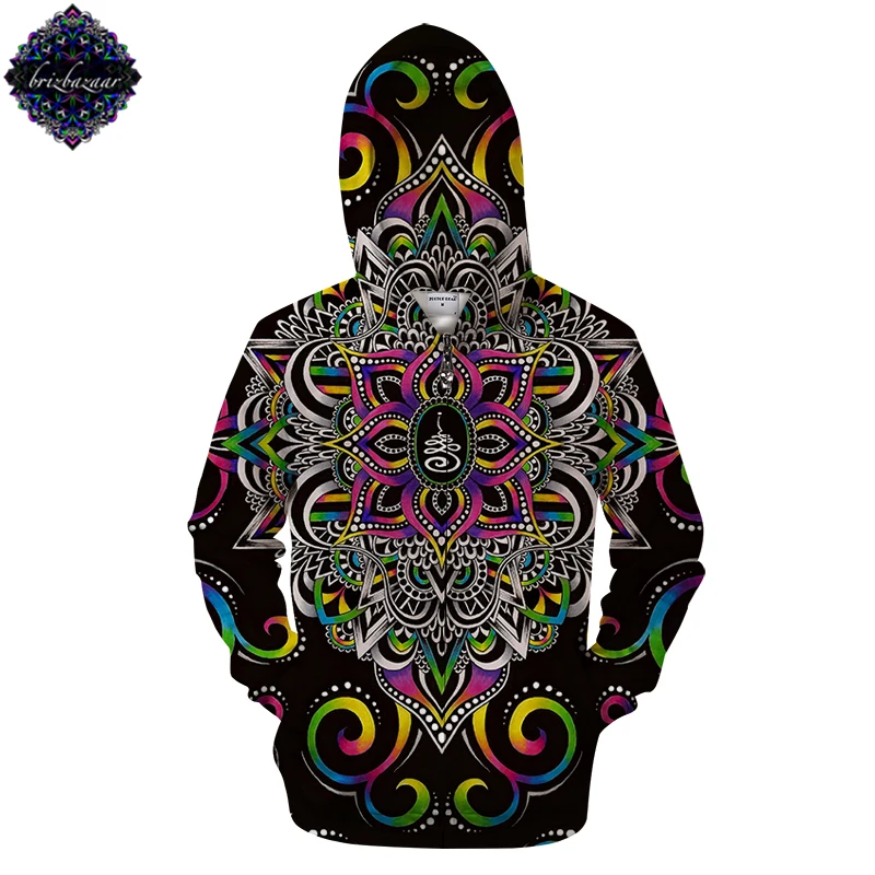 Brizbazaar Art 3D Zip Hoodie Zipper Hoodies Tracksuits Sweatshirt Magic Coat