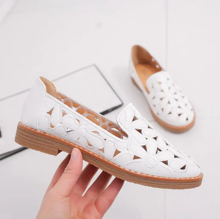 

Women Shoes 2018 Fashion Summer Casual Ladies Shoes Cutouts Lace Hollow Breathable Platform Flat Shoes Woman Sneakers