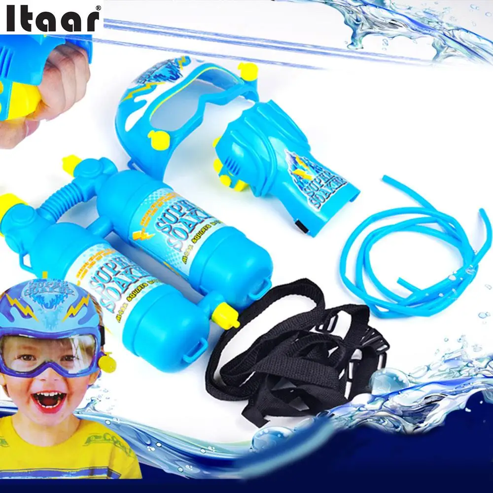 Water Gun Pistols Backpack Wrist Kids Toddlers Summer Tank Pump