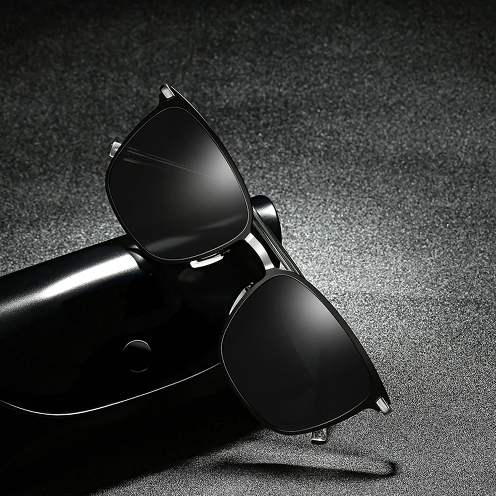 AL-MG сплав Квадратные мужские женские солнцезащитные очки поляризованные солнцезащитные очки на заказ близорукость минус рецепт объектив-1 К-6