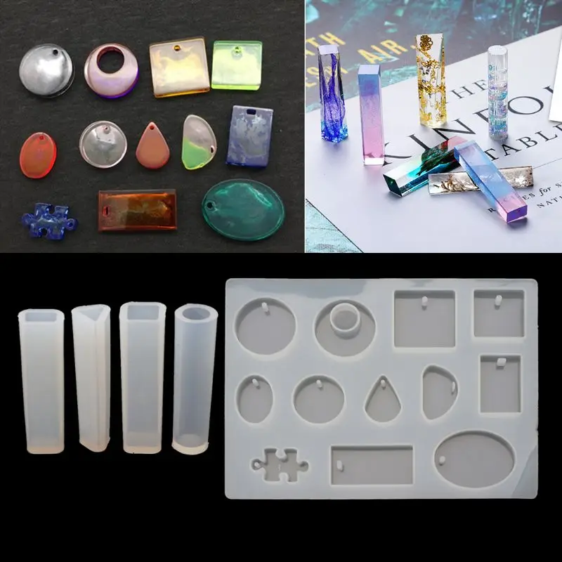 

5 Pack DIY Resin Casting Jewelry Pendant Molds Kit for Resin Jewelry Making