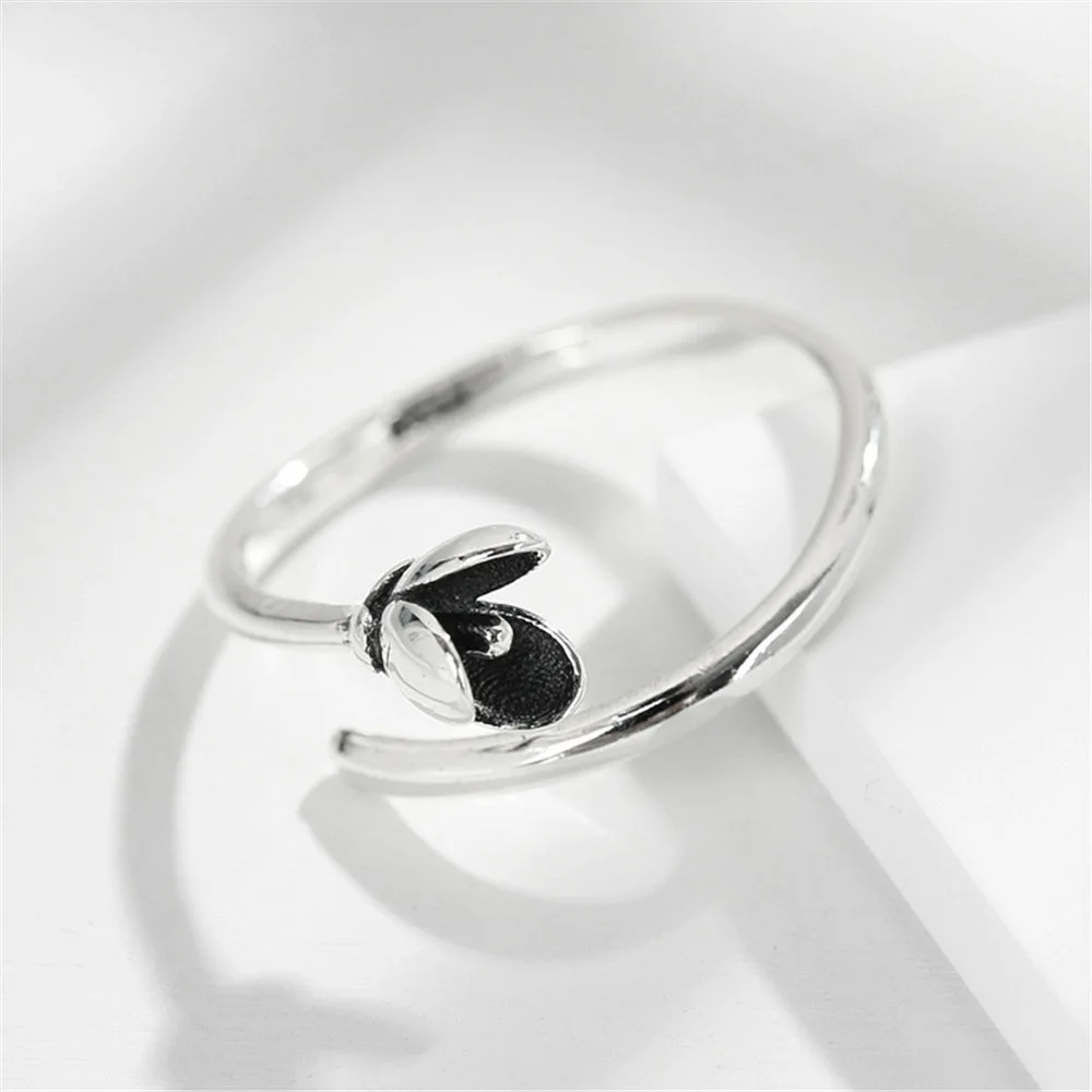 Magnolia Tai-silver Rings 100% Sterling 925 silver Jewelry Vintage Adjustable rings for women gift