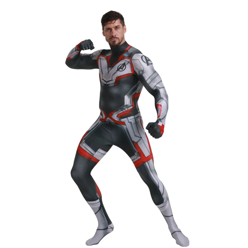 Avengers Endgame Quantum Realm Jumpsuits Cosplay Costume 3D Printed One-Piece Fullbody Zentai Lycra Long Sleeve Bodysuit