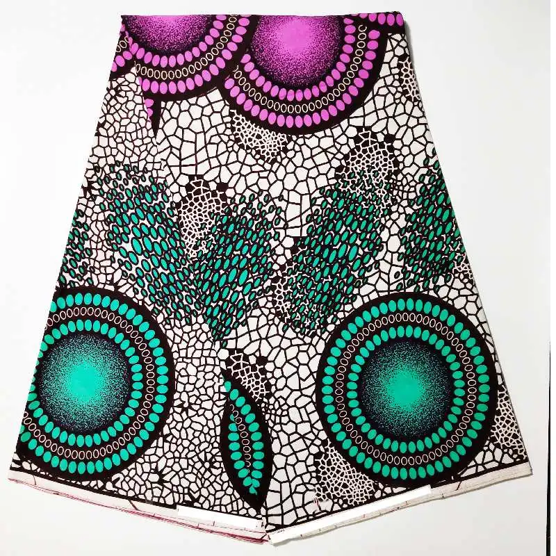 Дашики хлопок восковая ткань Анкара micle настоящий воск высокое качество 6 ярдов африканская ткань для вечерние платья - Цвет: as picture
