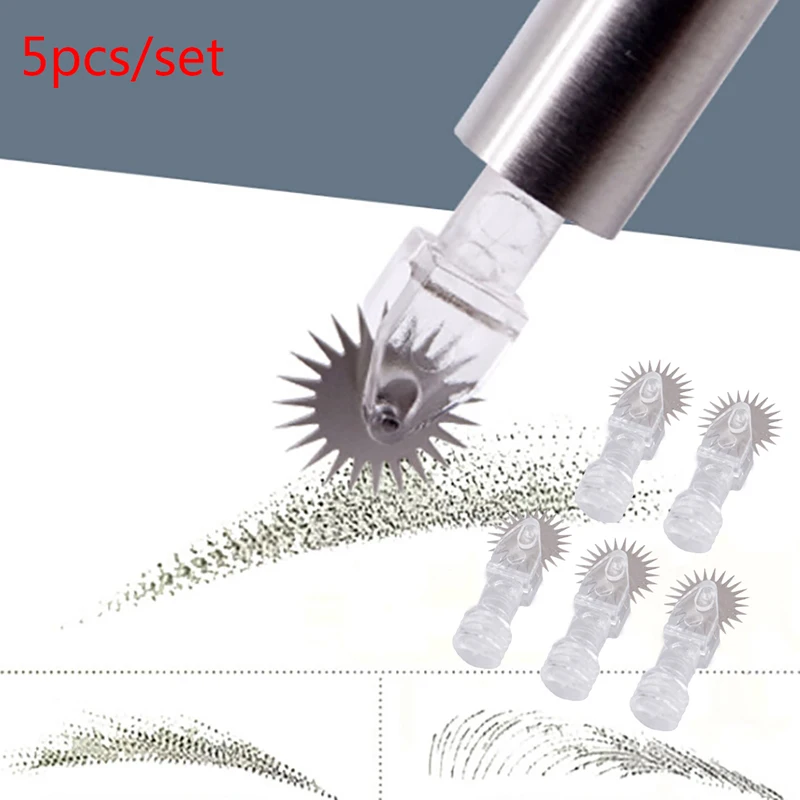 

5pcs Disposable Roller Micro blading Needle Tattoo Eyebrow Fog Embroidery Pins For Permanent Makeup Micro Manual Pens