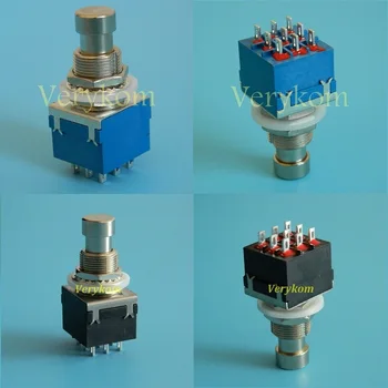 

Wholesale 100pcs/lot 9 Pin 3PDT Stomp Pedal Foot Switch True Bypass Electric Bass Guitar Effect Push Button Switches Blue Black